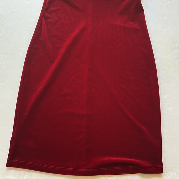 Vintage 90s Glitter Mini Dress Velvet Bodycon Burgundy Betsey Johnson Sexy Hot L - Picture 9 of 16